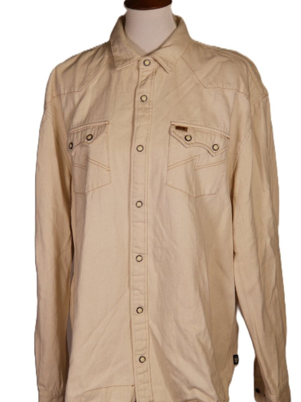 Howler Brothers Cream Denim Pearl Snap